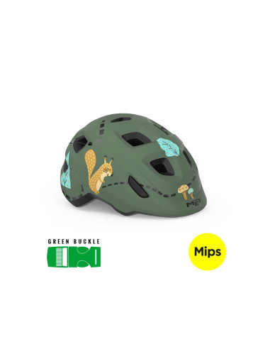 MET Helmet Kids Hooray MIPS, Green Forest 46-52 |XS|