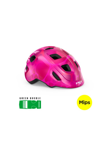 MET Helmet Kids Hooray MIPS, Pink Hearts 46-52 |XS|