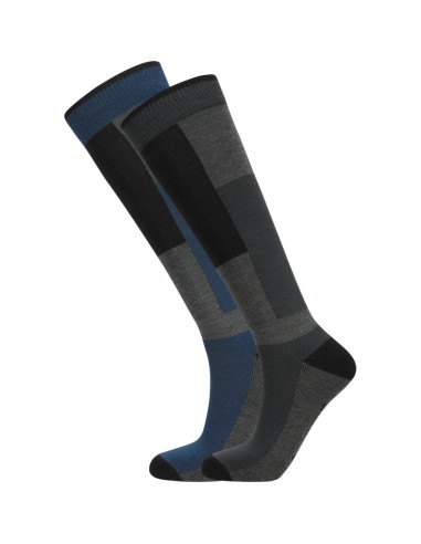 WHISTLER Corsicana 2-Pack Ski Sock Black-Blue-Grey